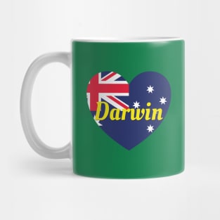 Darwin Australia Australian Flag Heart Mug